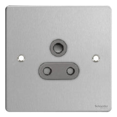 GU3280BSS Ultimate flat plate stainless steel black insert 1 gang 5A round pin unswitched socket