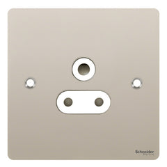 GU3280WPN Ultimate flat plate pearl nickel white insert 1 gang 5A round pin unswitched socket