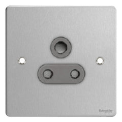GU3290BSS Ultimate flat plate stainless steel black insert 1 gang 15A round pin switched socket