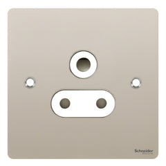 GU3290WPN Ultimate flat plate pearl nickel white insert 1 gang 15A round pin switched socket