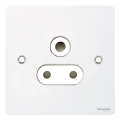 GU3290WPW Ultimate flat plate white metal white insert 1 gang 15A round pin switched socket