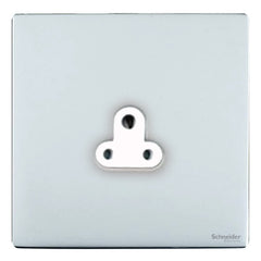 GU3470WPC Ultimate screwless flat plate polished chrome white insert 1 gang 2A round pin unswitched socket