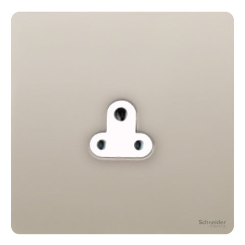 GU3470WPN Ultimate screwless flat plate pearl nickel white insert 1 gang 2A round pin unswitched socket