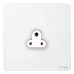 GU3470WPW Ultimate screwless flat plate white metal white insert 1 gang 2A round pin unswitched socket