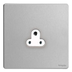 GU3470WSS Ultimate screwless flat plate stainless steel white insert 1 gang 2A round pin unswitched socket