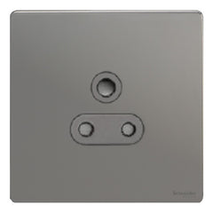 GU3480BBN Ultimate screwless flat plate black nickel black insert 1 gang 5A round pin unswitched socket
