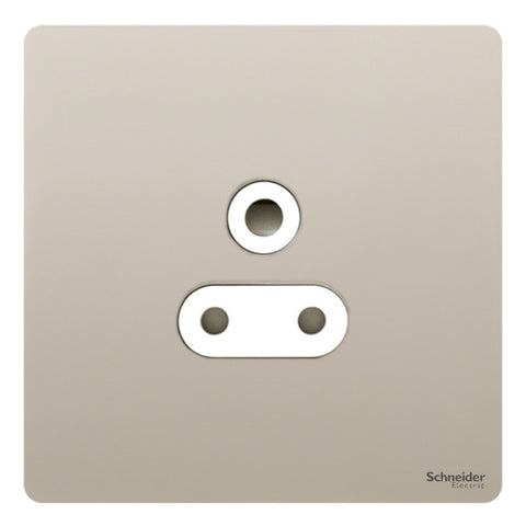 GU3480WPN Ultimate screwless flat plate pearl nickel white insert 1 gang 5A round pin unswitched socket