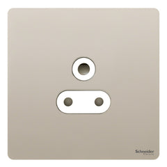 GU3480WPN Ultimate screwless flat plate pearl nickel white insert 1 gang 5A round pin unswitched socket