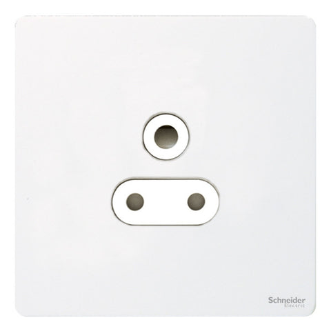 GU3480WPW Ultimate screwless flat plate white metal white insert 1 gang 5A round pin unswitched socket