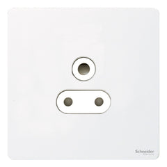 GU3480WPW Ultimate screwless flat plate white metal white insert 1 gang 5A round pin unswitched socket