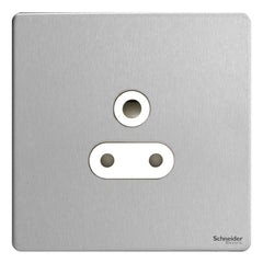 GU3480WSS Ultimate screwless flat plate stainless steel white insert 1 gang 5A round pin unswitched socket