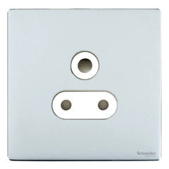 GU3490WPC Ultimate screwless flat plate polished chrome white insert 1 gang 15A round pin switched socket