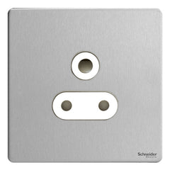 GU3490WSS Ultimate screwless flat plate stainless steel white insert 1 gang 15A round pin switched socket