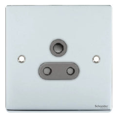 GU3580BPC Ultimate low profile polished chrome black insert 1 gang 5A round pin unswitched socket