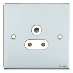 GU3580WPC Ultimate low profile polished chrome white insert 1 gang 5A round pin unswitched socket