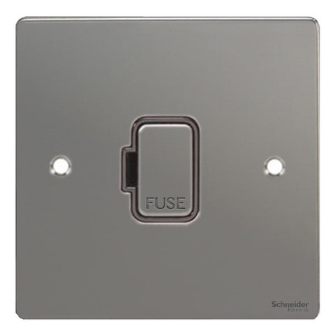 GU5200BBN Ultimate flat plate black nickel black insert 13A unswitched fused connection unit