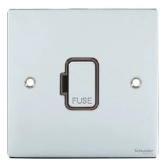 GU5200BPC Ultimate flat plate polished chrome black insert 13A unswitched fused connection unit