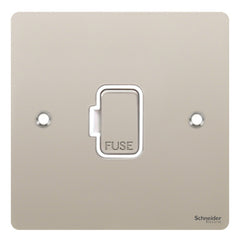 GU5200WPN Ultimate flat plate pearl nickel white insert 13A unswitched fused connection unit