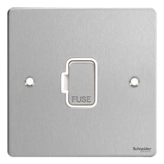 GU5200WSS Ultimate flat plate stainless steel white insert 13A unswitched fused connection unit