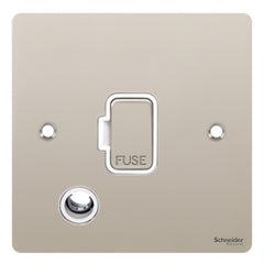GU5203WPN Ultimate flat plate pearl nickel white insert 13A unswitched + flex outlet fused connection unit