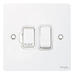 GU5210WPW Ultimate flat plate white metal white insert 13A switched fused connection unit
