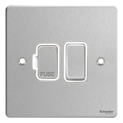 GU5210WSS Ultimate flat plate stainless steel white insert 13A switched fused connection unit