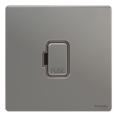 GU5400BBN Ultimate screwless flat plate black nickel black insert 13A unswitched fused connection unit