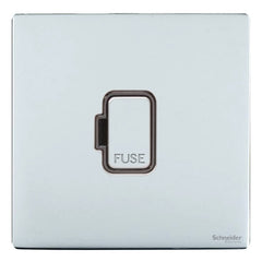 GU5400BPC Ultimate screwless flat plate polished chrome black insert 13A unswitched fused connection unit