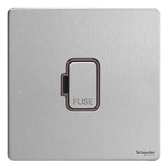 GU5400BSS Ultimate screwless flat plate stainless steel black insert 13A unswitched fused connection unit