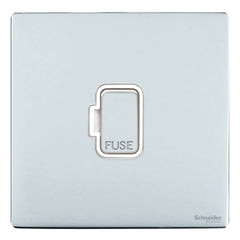 GU5400WPC Ultimate screwless flat plate polished chrome white insert 13A unswitched fused connection unit