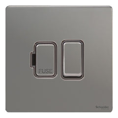 GU5410BBN Ultimate screwless flat plate black nickel black insert 13A switched fused connection unit