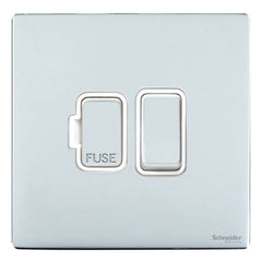 GU5410WPC Ultimate screwless flat plate polished chrome white insert 13A switched fused connection unit