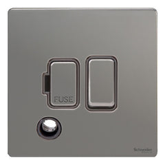 GU5413BBN Ultimate screwless flat plate black nickel black insert 13A switched + flex outlet fused connection unit