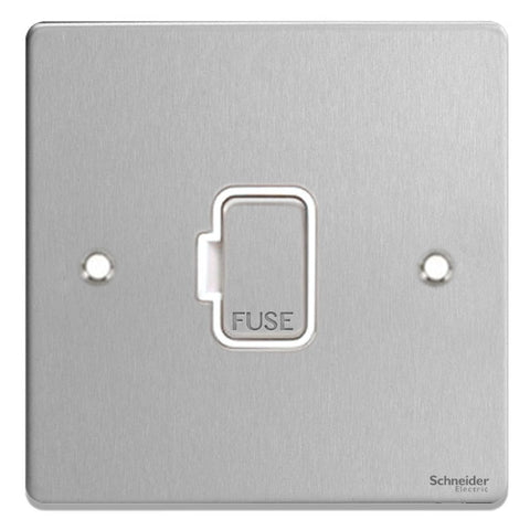 GU5500WBC Ultimate low profile brushed chrome white insert 13A unswitched fused connection unit