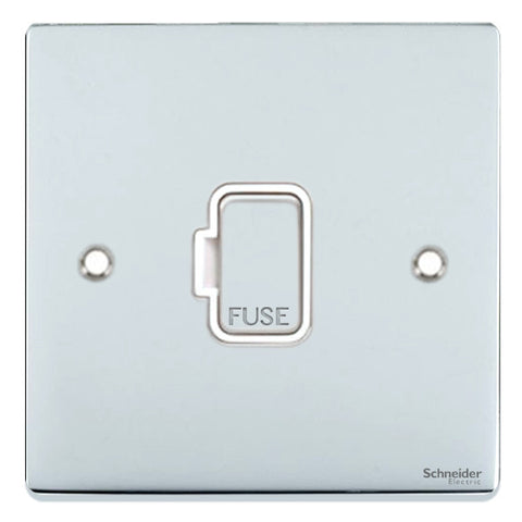 GU5500WPC Ultimate low profile polished chrome white insert 13A unswitched fused connection unit