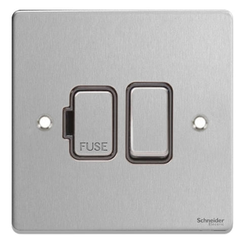 GU5510BBC Ultimate low profile brushed chrome black insert 13A switched fused connection unit