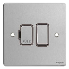 GU5510BBC Ultimate low profile brushed chrome black insert 13A switched fused connection unit
