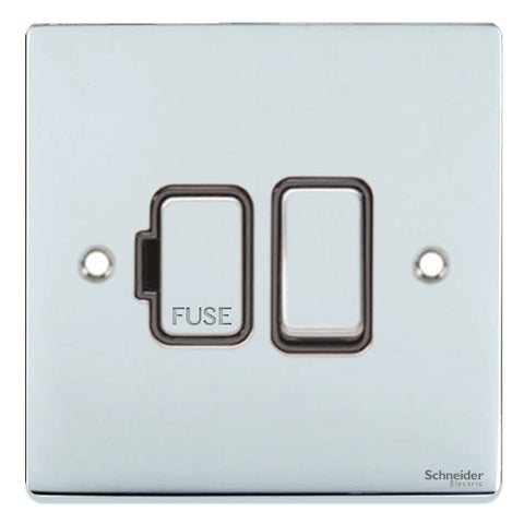 GU5510BPC Ultimate low profile polished chrome black insert 13A switched fused connection unit