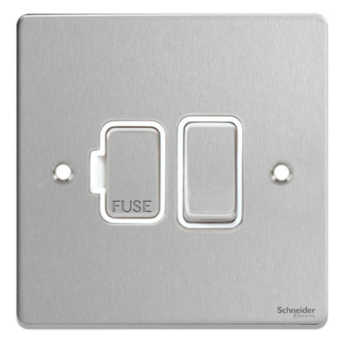 GU5510WBC Ultimate low profile brushed chrome white insert 13A switched fused connection unit