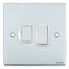 GU5510WPC Ultimate low profile polished chrome white insert 13A switched fused connection unit