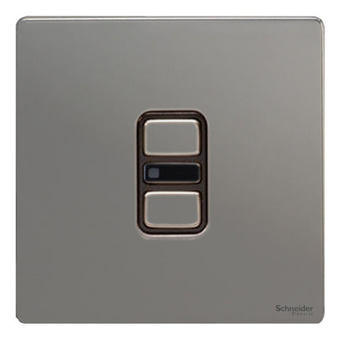GU6412RBBN Ultimate screwless flat plate black nickel black insert 1 gang slimline IR remote control 350W/300VA