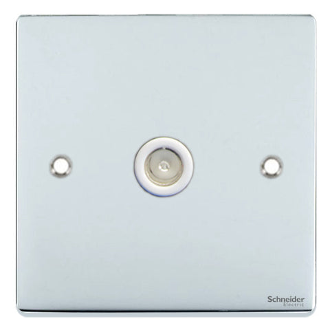 GU7510WPC Ultimate low profile polished chrome white insert Single TV/FM co-axial