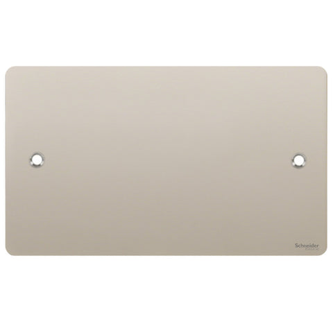 GU8220PN Ultimate flat plate pearl nickel 2 gang blank plate