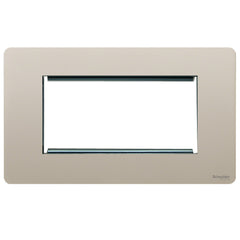 GU8480PN Ultimate screwless flat plate pearl nickel 4 euro modular plate