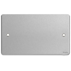 GU8520BC Ultimate low profile brushed chrome 2 gang blank plate