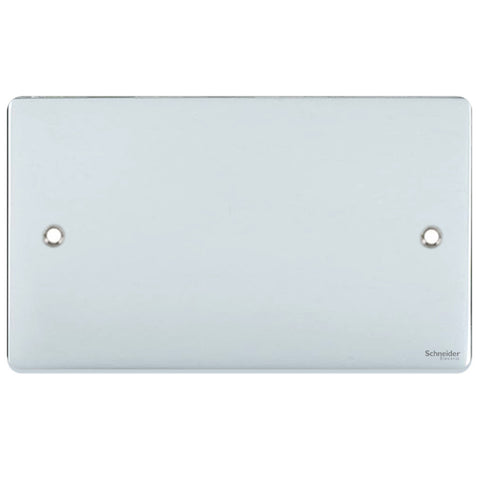 GU8520PC Ultimate low profile polished chrome 2 gang blank plate