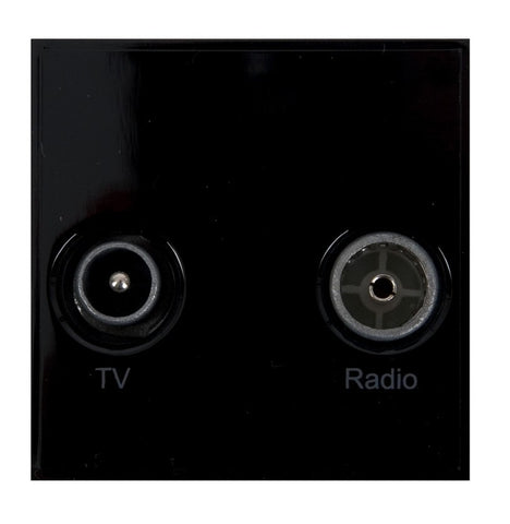 GUE7010B Ultimate euro module black TV/Radio (diplexed) - 50 x 50mm