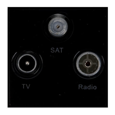 GUE7081B Ultimate euro module black TV/Radio/Sat1 - (triplexed) 50 x 50mm