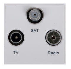 GUE7081W Ultimate euro module white TV/Radio/Sat1 - (triplexed) 50 x 50mm