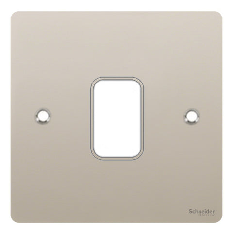GUG01GPN Ultimate grid flat cover plate pearl nickel 1 gang (c/w mounting frame)